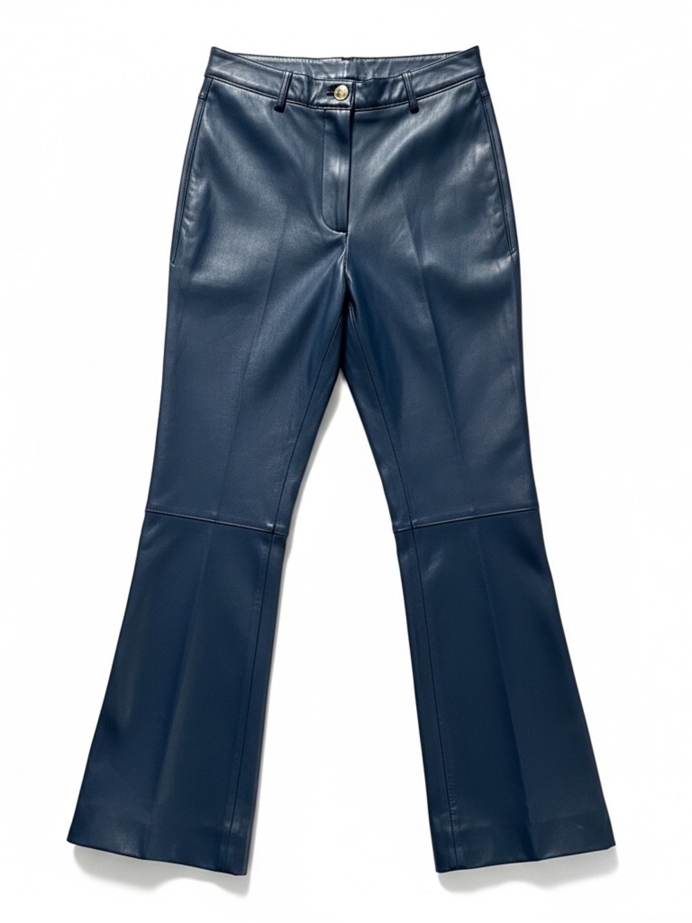St. John Sport | Midnight Nappa Leather Trousers | Tailored Ankle Crop - Picture 2 of 14